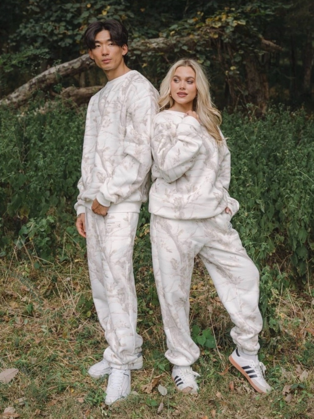 Comfrt Camo Sweatpants 3X Plus Size Relaxed Joggers White Beige